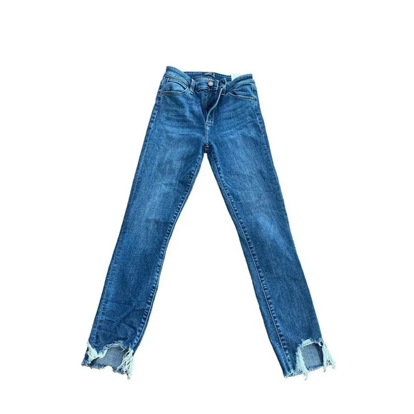 Abercrombie & Fitch Women's Blue Simone High Rise Ankle Cutout Jeans Size 27/4R - Picture 1 of 4